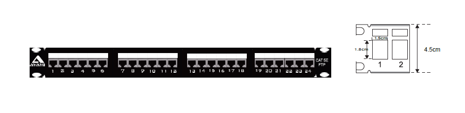 Category 5E STP Loaded Patch Panel