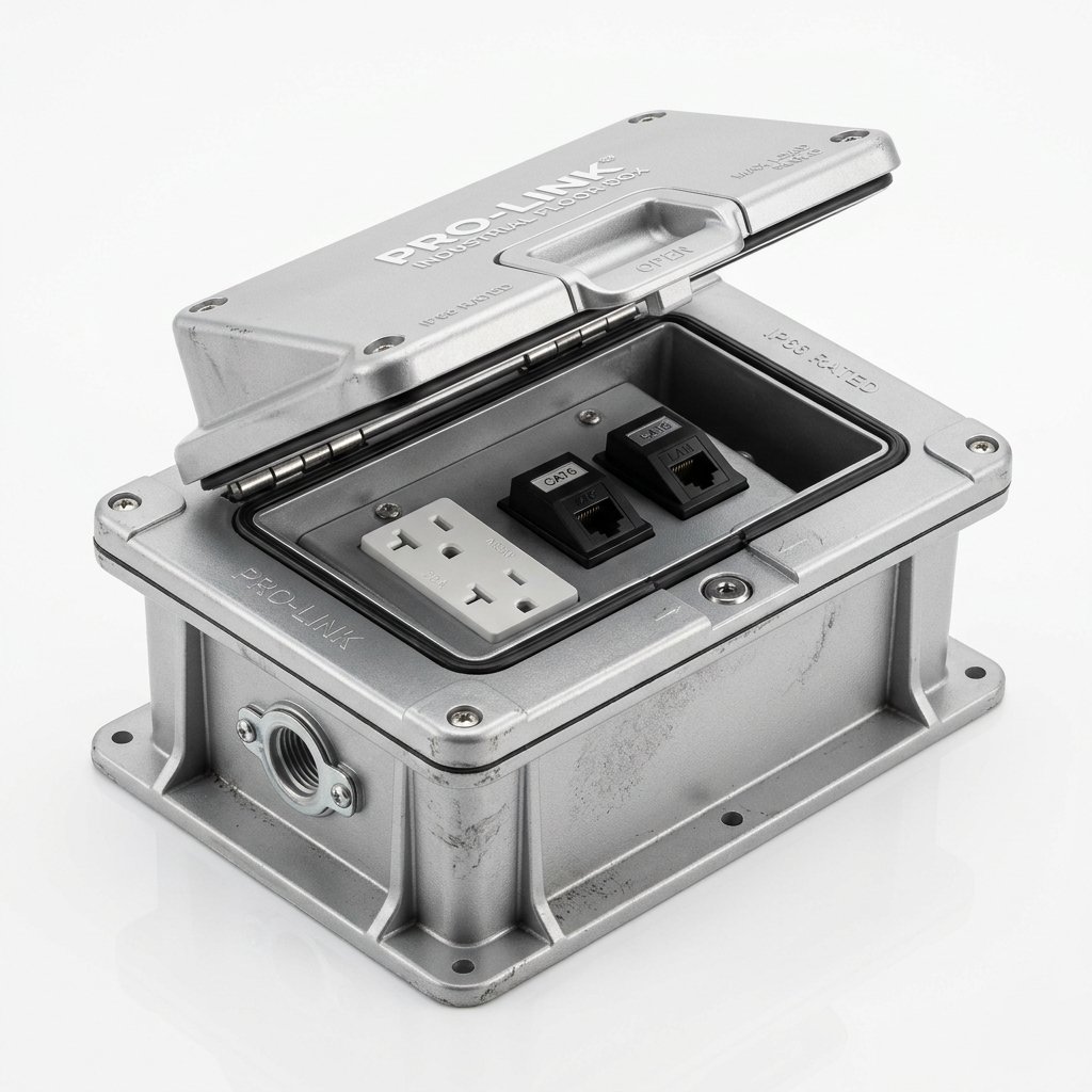 FLOOR BOX 250x220x100 Silver Plastic